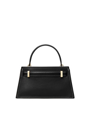 Tory Burch Lee Radziwill Pebble Mini Top Handle Bag in Black