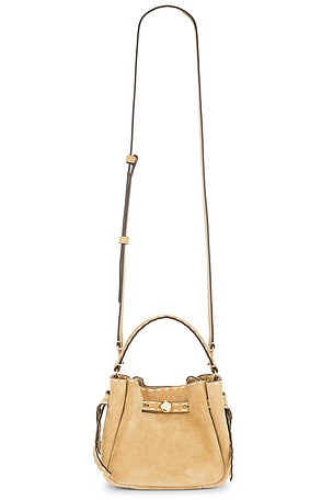Romy Suede Pick Stitch Mini Bucket Bag Tory Burch