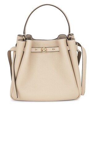 Tory Burch Romy Bucket Bag in Taupe