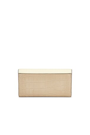 Tory Burch Color Block Envelope Long Wallet in Tan