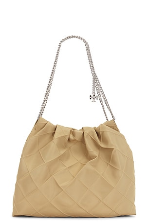 Tory Burch Fleming Nylon Hobo Bag in Tan