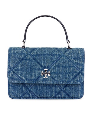 Tory Burch Petite Double Bag in Black in Blue