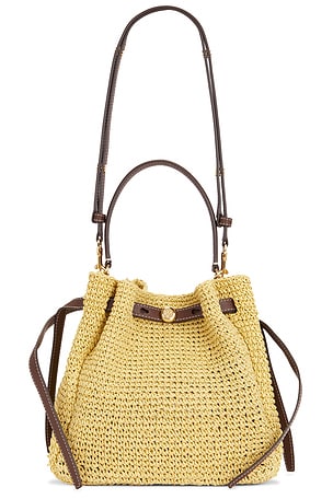 Romy Straw Bucket Bag Tory Burch