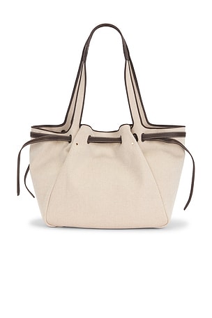 Tory Burch Romy Canvas Tote in Tan