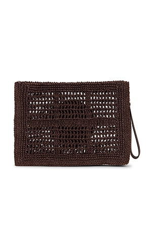 Tory Burch Ella Hand-crocheted Pouch en Marron