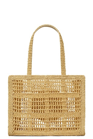 Tory Burch Ella Hand Crocheted Small Tote in Tan