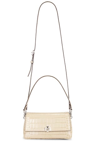 Charlie Embossed Croc Small Shoulder Bag Tory Burch