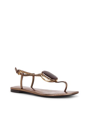 Tory Burch Patos Thong Sandal in Metallic Copper