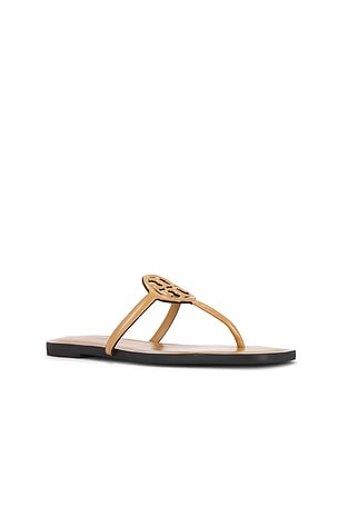 Tory Burch Miller Square Toe Flip Flop in Tan. Size 9. Also