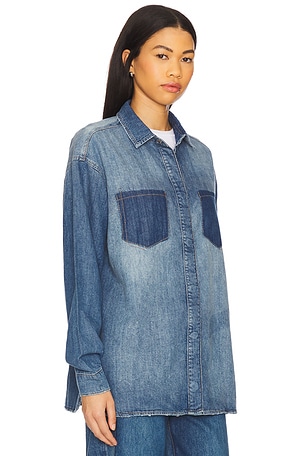 Triarchy Charlotte Oversized Denim Shirt in Blue