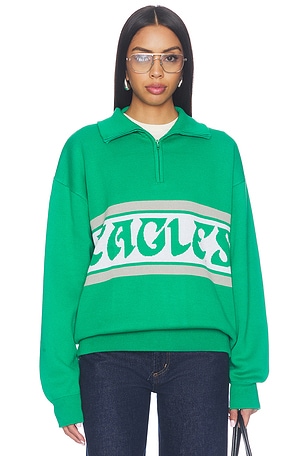 Philadelphia Eagles Team Stripe Quarter Zip Sweater Terez