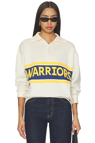 Golden State Warriors Team Stripe Quarter Zip Sweater Terez