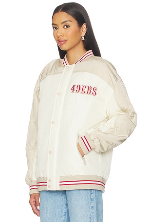 Terez x REVOLVE 49ers Double Yoke Bomber in Cream