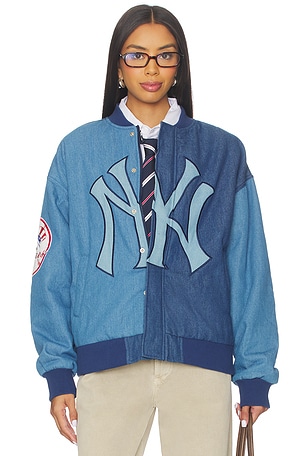 x REVOLVE Yankees Denim Logo Bomber Terez