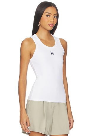 Terez x REVOLVE Dodgers Scoop Neck Rib Tank Top in White. Size XXS. Also