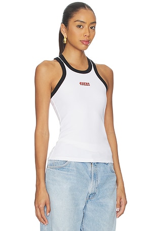 Terez x REVOLVE 49ers Scoop Armhole Rib Tank Top in Black,White