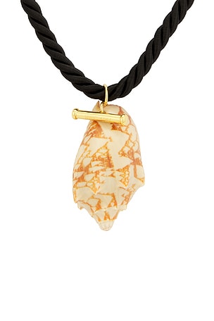 Timeless Pearly Shell Cord Necklace in Black