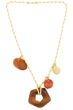 Wooden Charms Necklace Timeless Pearly