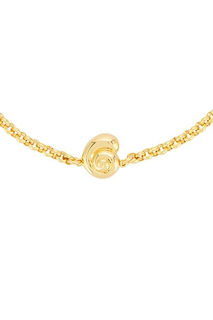Timeless Pearly Shell Charm Bracelet in Metallic Gold