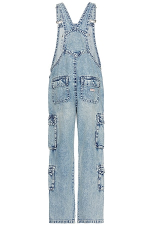 True Religion Double Cargo Big T Overall in Blue