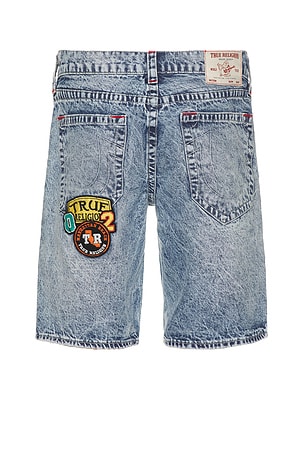 True Religion Bobby No Flap Patches Shorts in Blue. Size 31. Also