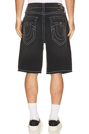 True Religion Bobby Big T Flap Shorts in Black