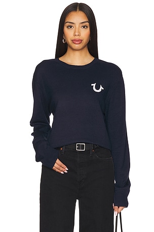 True Religion Crewneck Sweater in Navy
