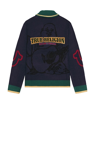 True Religion Anniversary Knit Cardigan in Blue