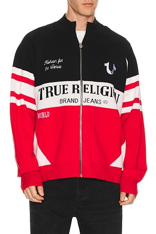 Racing Raglan Zip Sweater True Religion