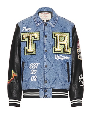 Quilted Denim Varsity Jacket True Religion