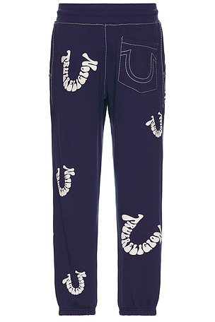 True Religion Big T Puff Standard Jogger in Blue