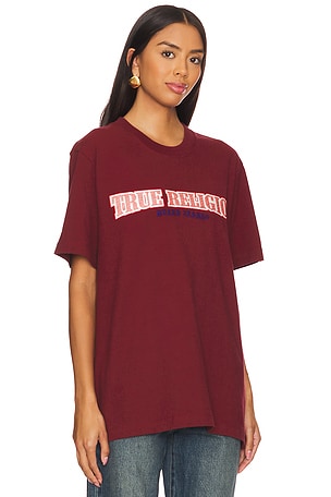 True Religion Cross Stitch Arch Tee in Red