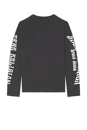 True Religion Long Sleeve Blazing Sun Tee in Grey