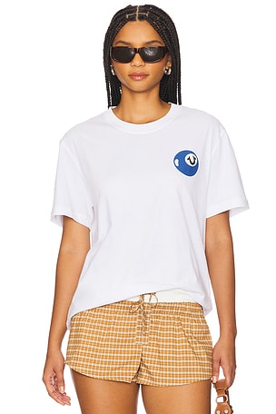 True Religion Short Sleeve Puff Ball Tee in White
