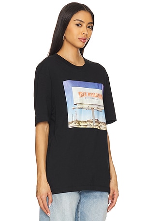 True Religion Short Sleeve Billboard Tee in Black