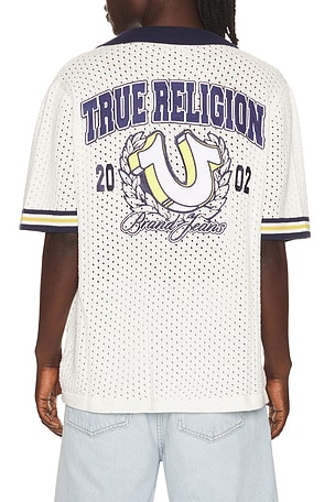 True Religion Horseshoe Crest Knit Shirt in White