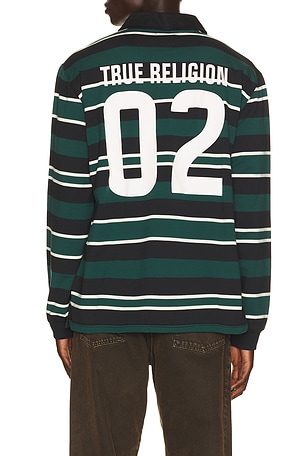 True Religion Relaxed Rugby Polo en Vert