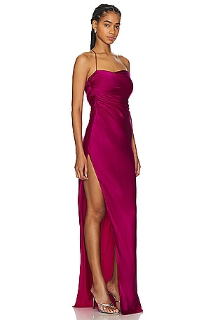 The Sei Asymmetrical Bardot Gown in Purple