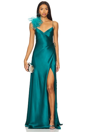 Wrap Gown With Detachable Ostrich Trim The Sei