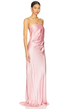 The Sei Draped Strapless Gown in Pink