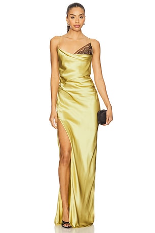 Lace Inset Cowl Gown The Sei