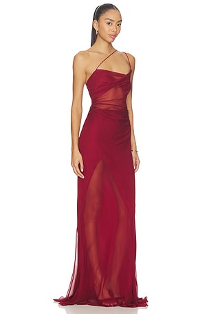 The Sei Strappy Diaphanous Gown in Red