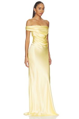 The Sei Bardot Gown in Yellow. Size 4. Also