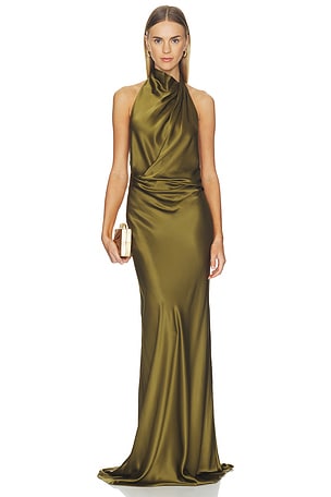 Halter Drape Bias Gown The Sei