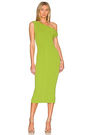 The Sei Off Shoulder Rib Dress in Kiwi | REVOLVE The Sei Off Shoulder Rib Dress in Kiwi | REVOLVE