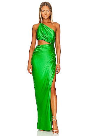 Camila Coelho Dezeray Slip Maxi Dress in outlet Jungle Green