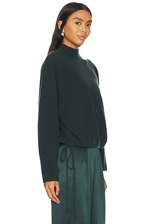 The Sei Open Shoulder Sweater in Dark Green