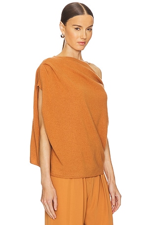 The Sei Asymmetric Drape Sweater in Tan