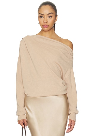 Long Sleeve Assymetrical Drape Sweater The Sei