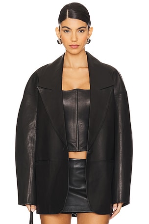 Slouchy Leather Blazer The Sei